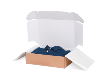 Boîte pliante avec languettes d'insertion, intérieur blanc