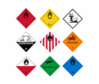 Etiquette pour matières dangereuses autocollante