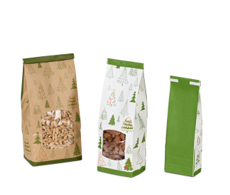 Sachet à fond plat en papier kraft NOEL EN FORET