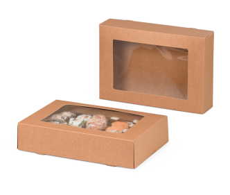 Carton avec fenêtre, brun