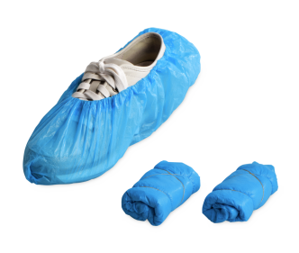 Couvre-chaussure bleu à usage unique CPE