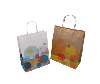 Sac en papier à cercles multicolores