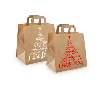 Sac en papier de Noël « Merry Christmas »