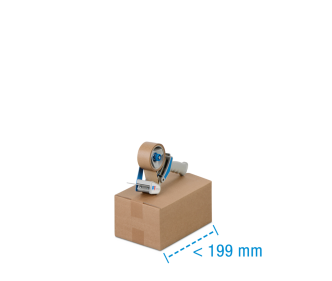 Boîte pliable simple & double cannelure brune, longueur à max. 199 mm