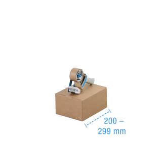 Boîte pliable simple & double cannelure brune, 200 à 299 mm de longueur