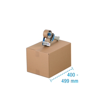 Boîte pliable simple & double cannelure brune, 400 à 499 mm de longueur