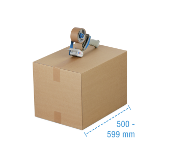 Boîte pliable simple & double cannelure brune, 500 à 599 mm de longueur