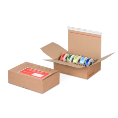 Carton d'expédition pour envois SmallPac avec fermeture adhésive