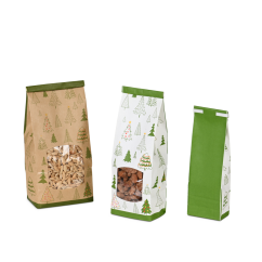 Sachet à fond plat en papier kraft NOEL EN FORET