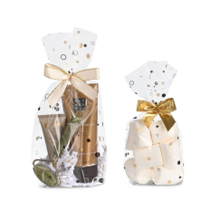 Sachet à fond croisé transparent avec cercles