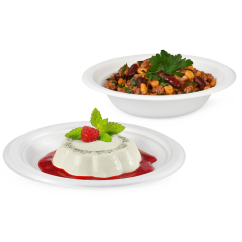 Assiette & bol en bagasse rond
