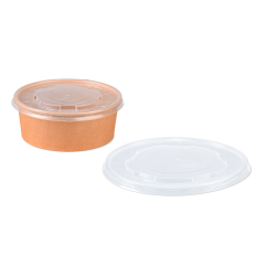 Couvercle en PP pour barquette repas ronde en carton