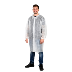 Blouse visiteur en non tissé PP, blanche