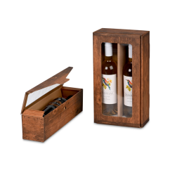 Carton cadeau pour bouteilles avec fenêtre vintage