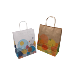Sac en papier à cercles multicolores