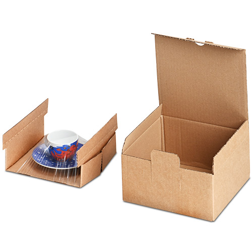 Fixierverpackung mit Tasse und Teller