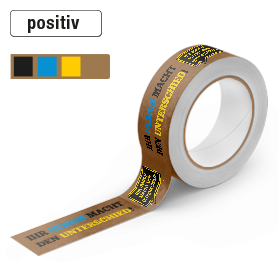 Impression tricolore en positif sur ruban brun