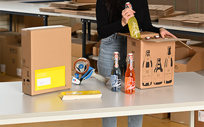 Carton d'expédition pour bouteilles