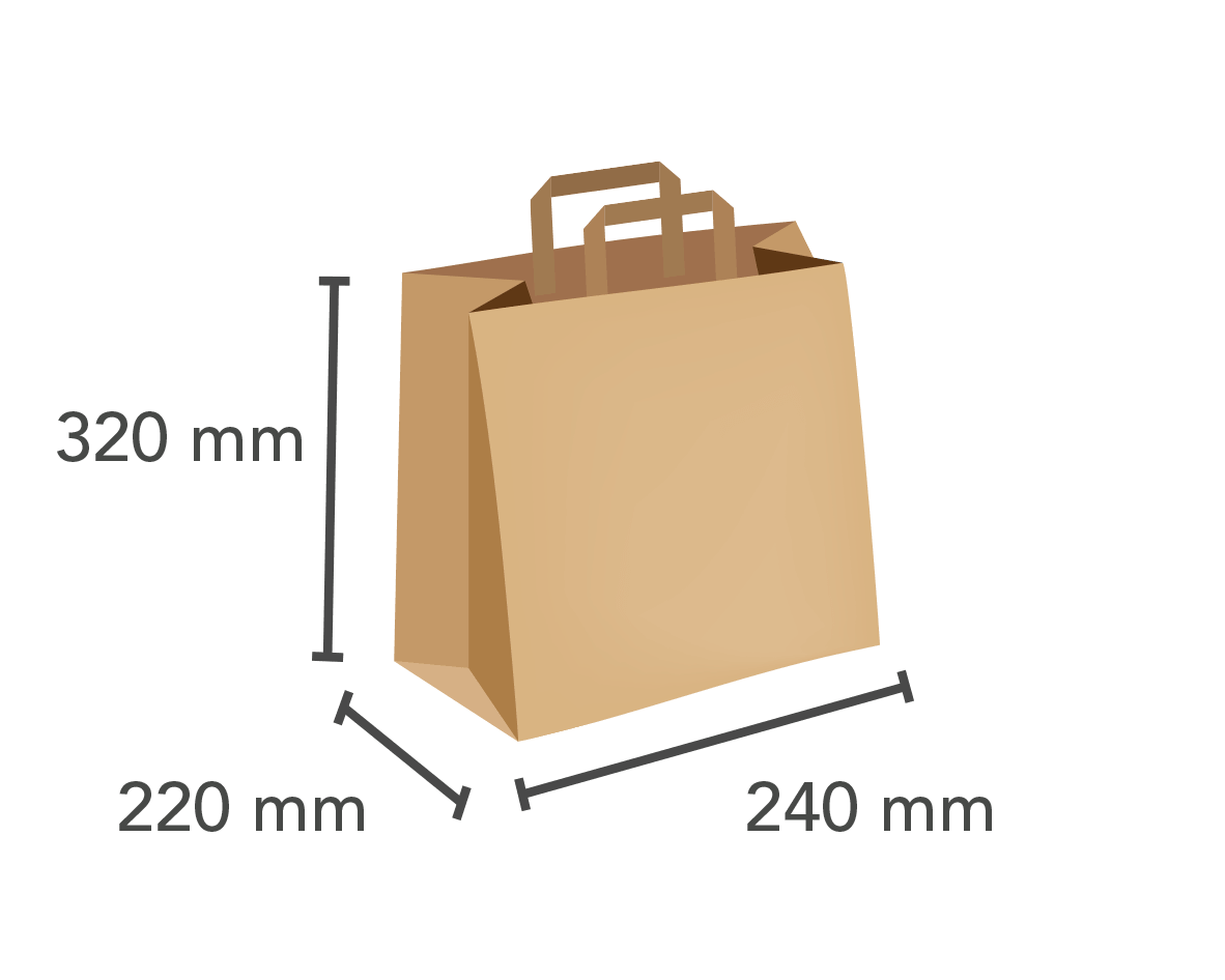 Papiertragetasche 320&times;220&times;240 mm