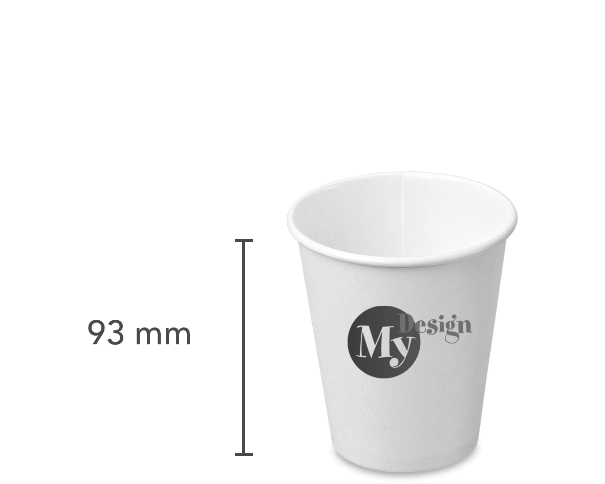bedruckter Pappbecher, 8oz, Höhe: 93 mm