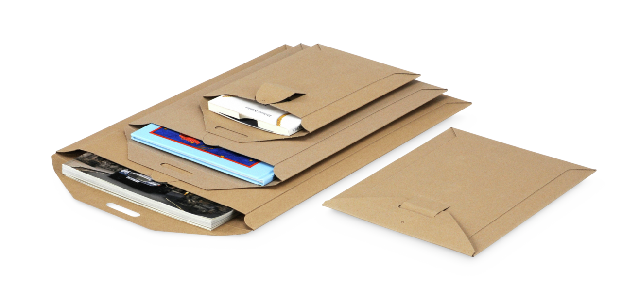 Karton-Versandtasche mit Steckverschluss