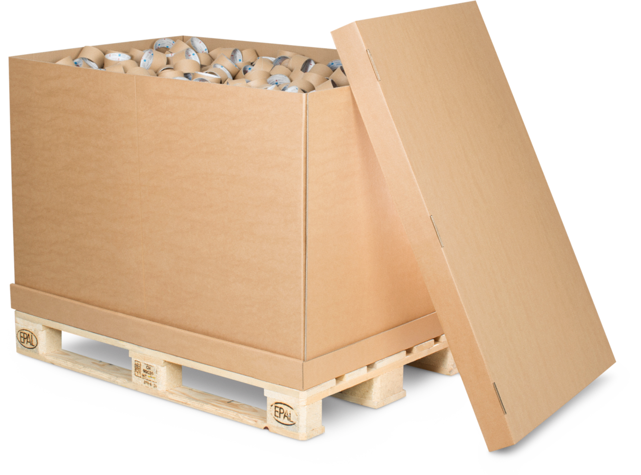 Paletten-Container 4-teilig aus Wellkarton