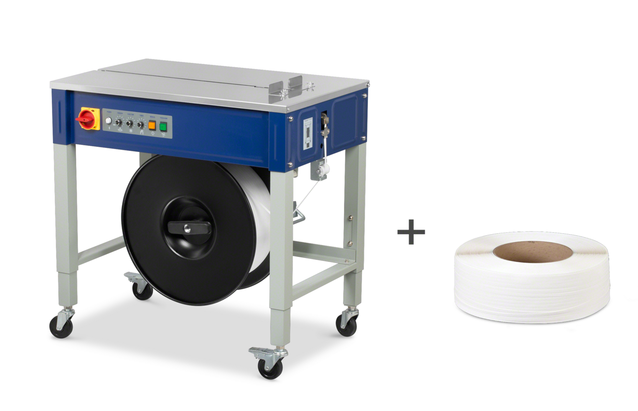 Umreifungsset 2 Rollen PP-Band + Umreifungsmaschine SM200/280