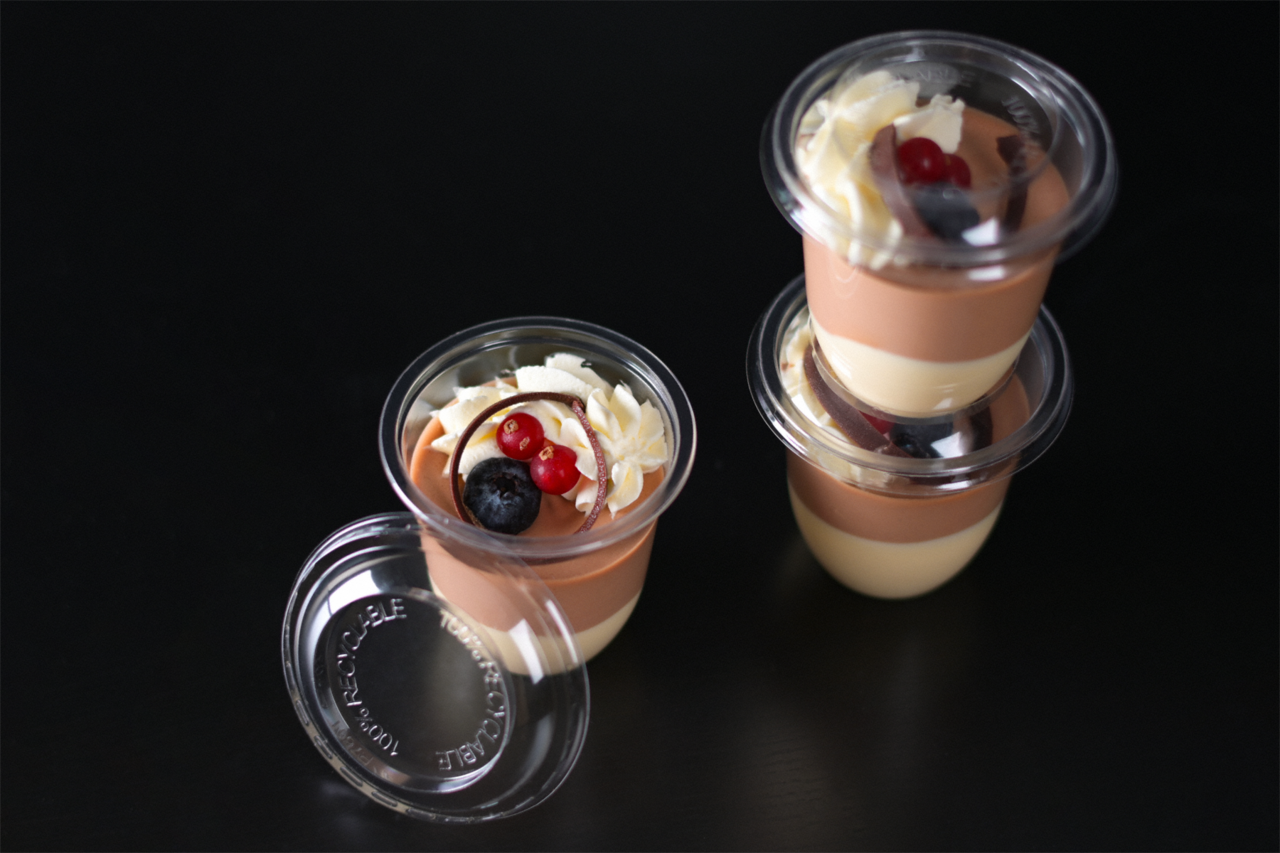 Feinkostbecher aus rPET ELEGANCE & Deckel