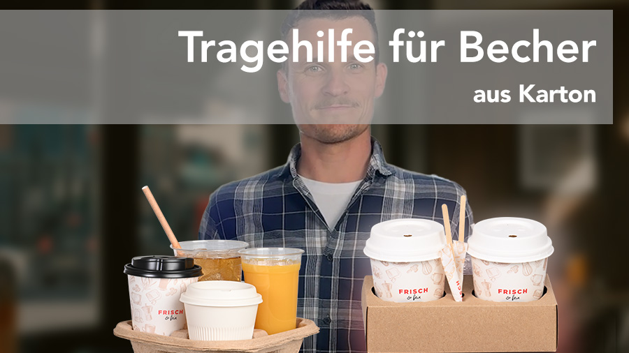 Tragehilfe für Becher aus Karton