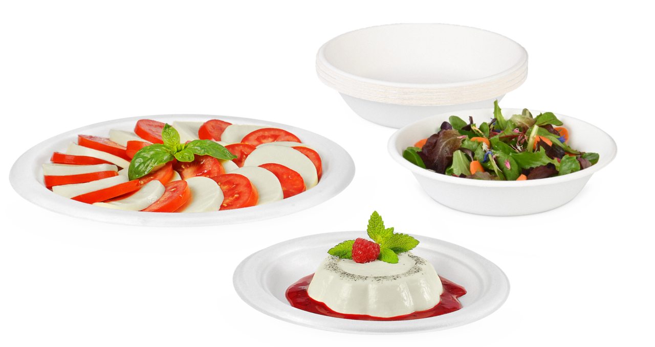 Teller & Schale aus Bagasse rund