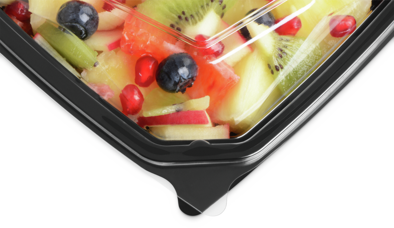 Salatschale aus PET Octaview mit Deckel