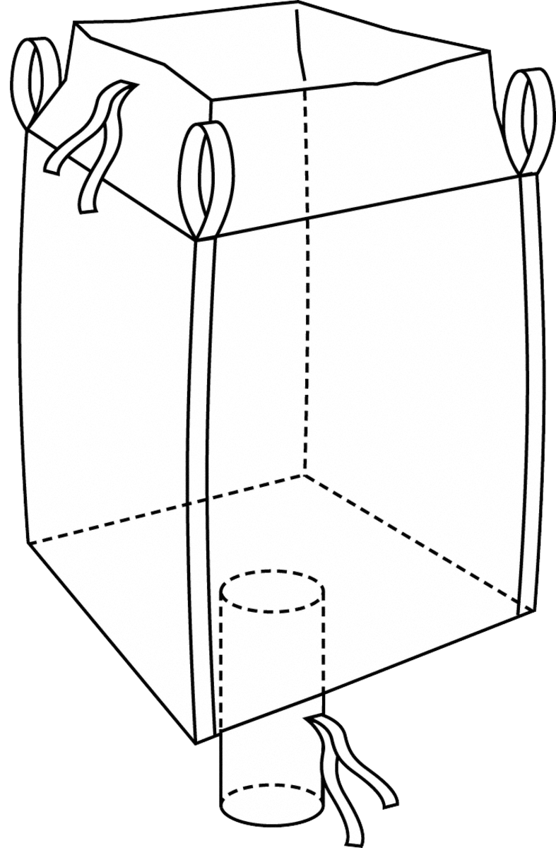 Typ 2: Mit Schürze und Auslaufstutzen Ø 350 × 500 mm