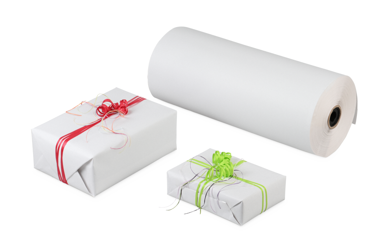 Geschenkpapier Rolle, weiss