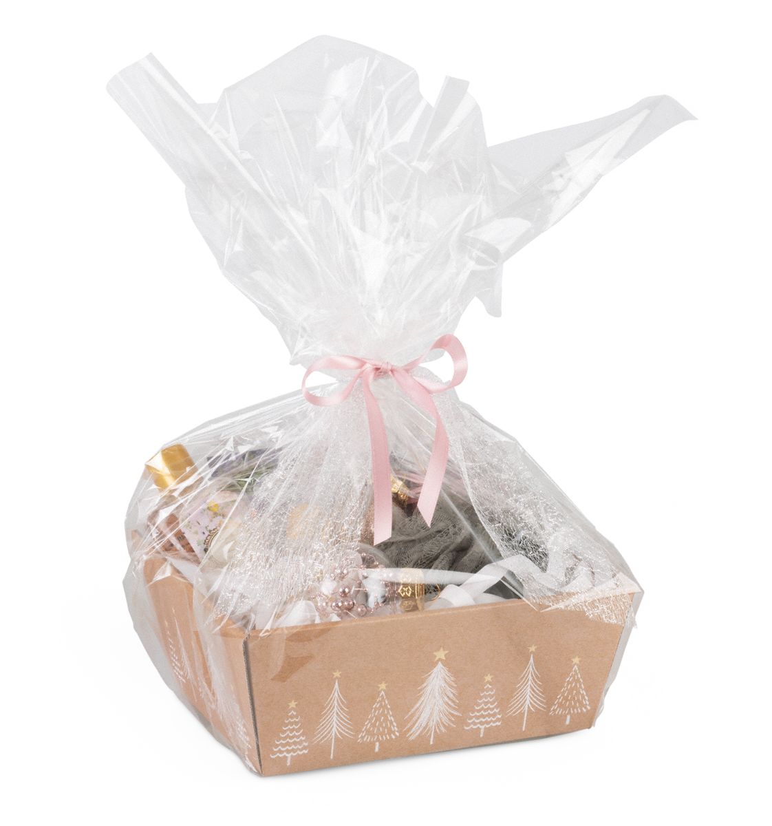 PP-Folie zum Einpacken der Geschenkkörbe finden Sie unter www.medewo.ch