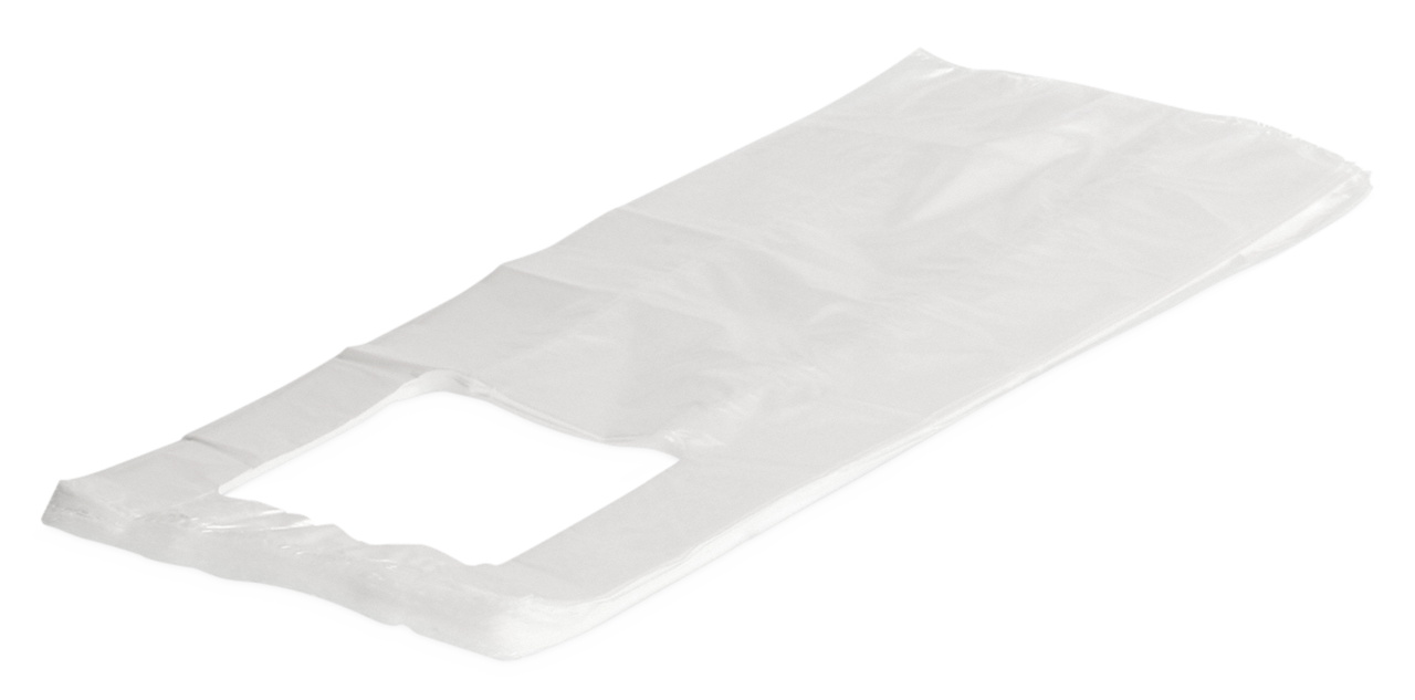 HDPE-Knotenbeutel 220×120×490 mm, 10 µm, geblockt zu 50 St.