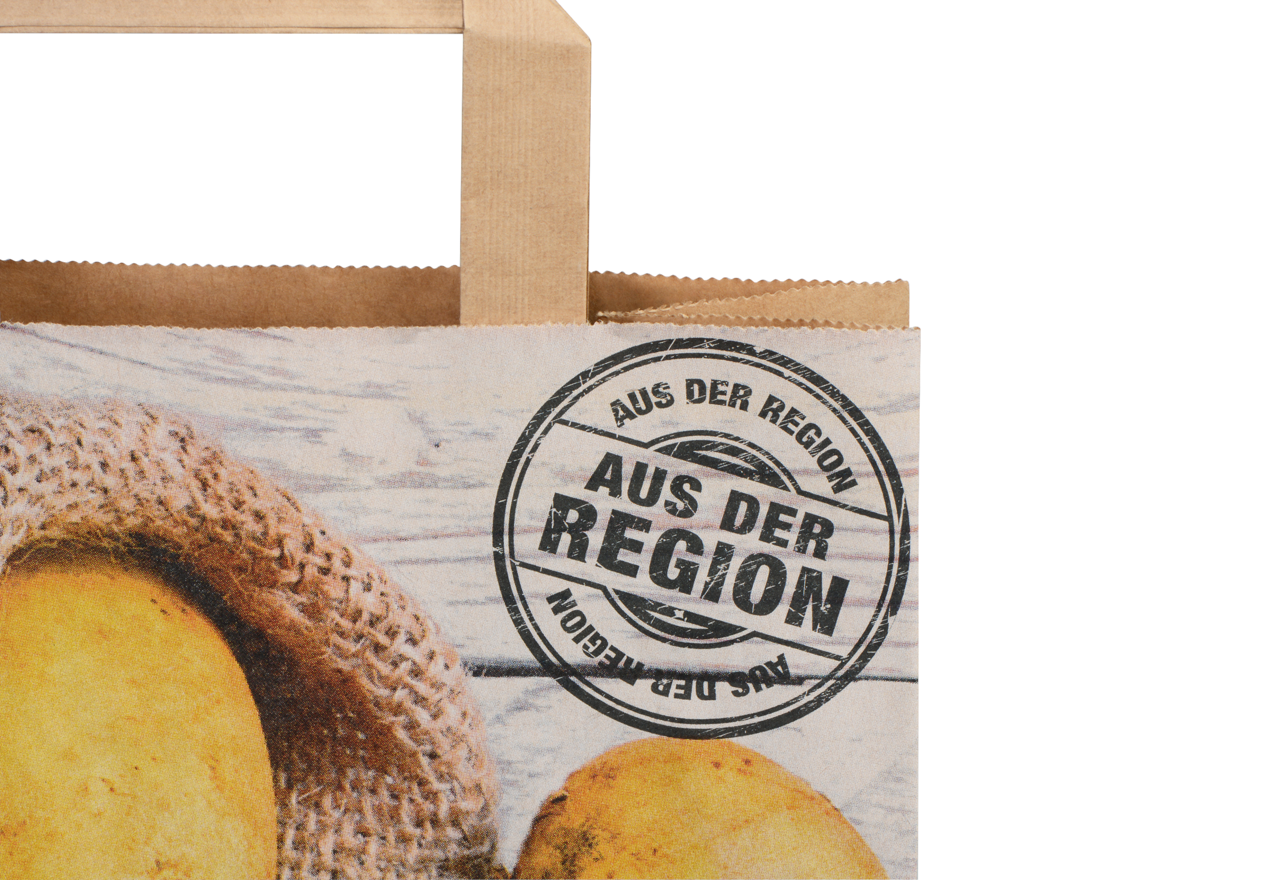 reissfeste Tragetasche mit Aufdruck «aus der Region»