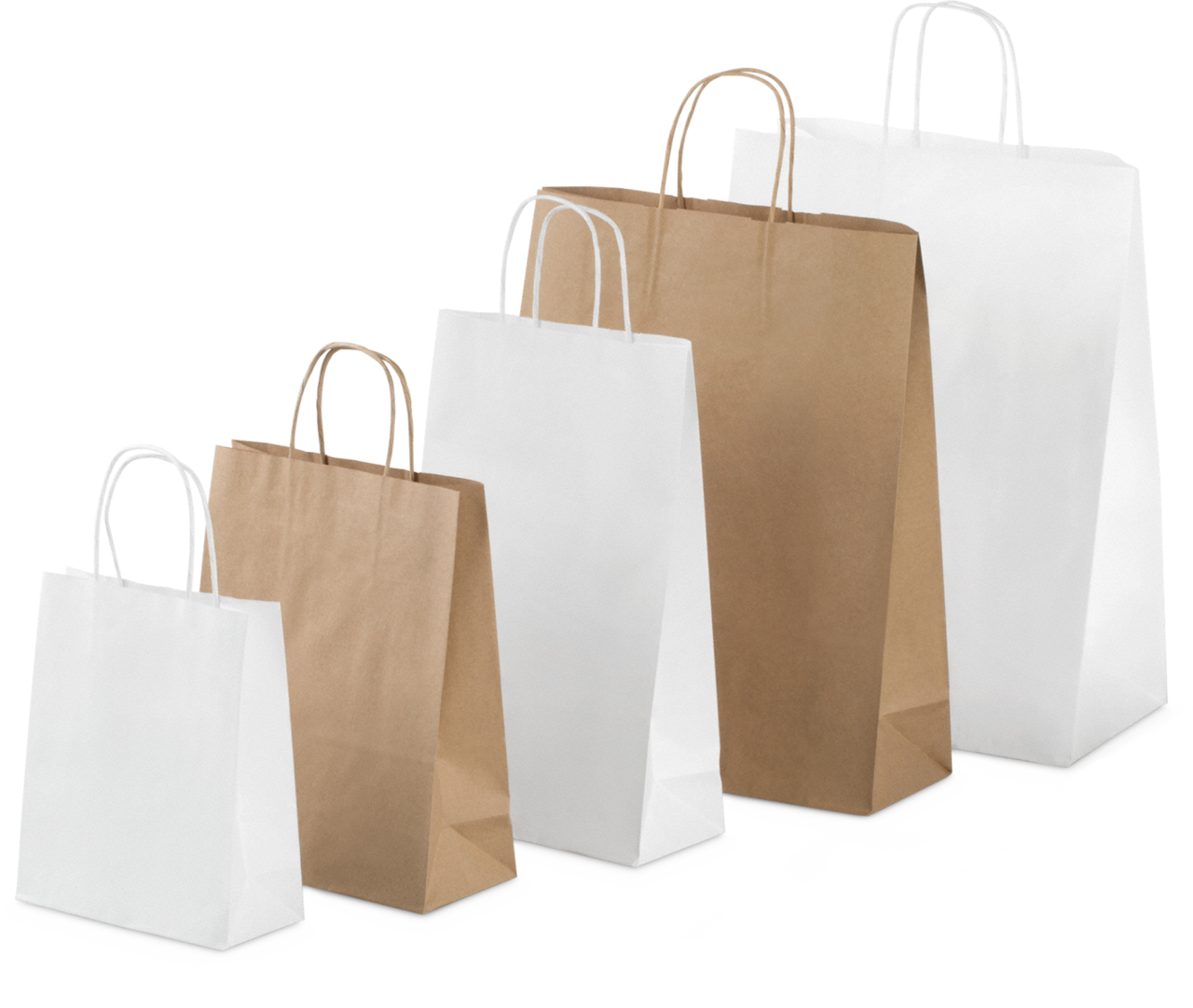 Tragetasche aus Kraftpapier mit gedrehter Kordel