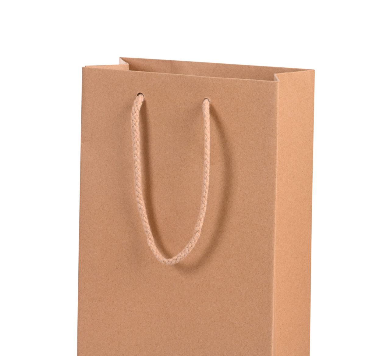 Geschenktasche aus Papier mit stabiler, weicher Kordel aus Baumwolle in Braun/Beige 