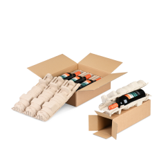 Flaschen-Versandverpackung Faserguss für 0,75 Liter