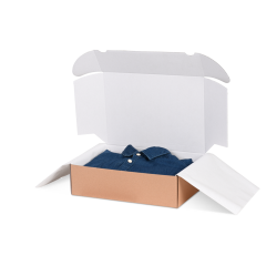 Klappschachtel mit Einstecklaschen, innen weiss