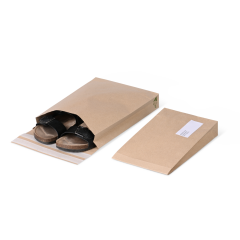 Graspapier-Versandtasche wiederverschliessbar mit Blockboden