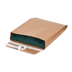 Papier-Versandtasche wiederverschliessbar mit Seitenfalte