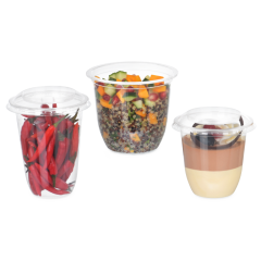 Feinkostbecher aus rPET ELEGANCE & Deckel