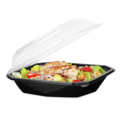 Salatschale aus PET Octaview mit Deckel
