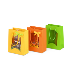 Geschenktasche klein mit Sichtfenster, farbig