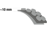 Die ca. 10 mm hohe Noppenstruktur sorgt für optimale Dämpfung und zuverlässigen Schutz empfindlicher Oberflächen.
