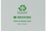 mit Recyclinglogo bedruckt – weist positiv auf recyceltes Material hin