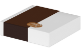 Mit individuell bedruckten Etiketten lässt sich die Schachtel im Handumdrehen in eine dezent werbende Verpackung verwandeln.