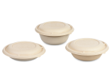 Schale aus Bagasse rund & Deckel