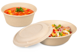 Schale aus Bagasse rund & Deckel